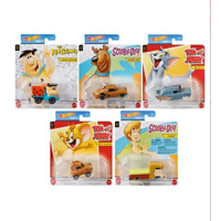 Hot Wheels Complete Set of 5 Collectible Character Cars - Fred Flintstones, Tom & Jerry, Scooby Doo & Shaggy GXR38