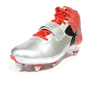 NEW Mens Under Armour C1N Mid D Football Cleats Red / Silver Size 14 M