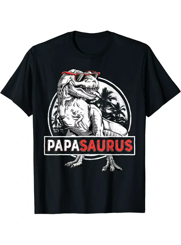 Papasaurus T rex Dinosaur Funny Papa Saurus Father's Family T-Shirt