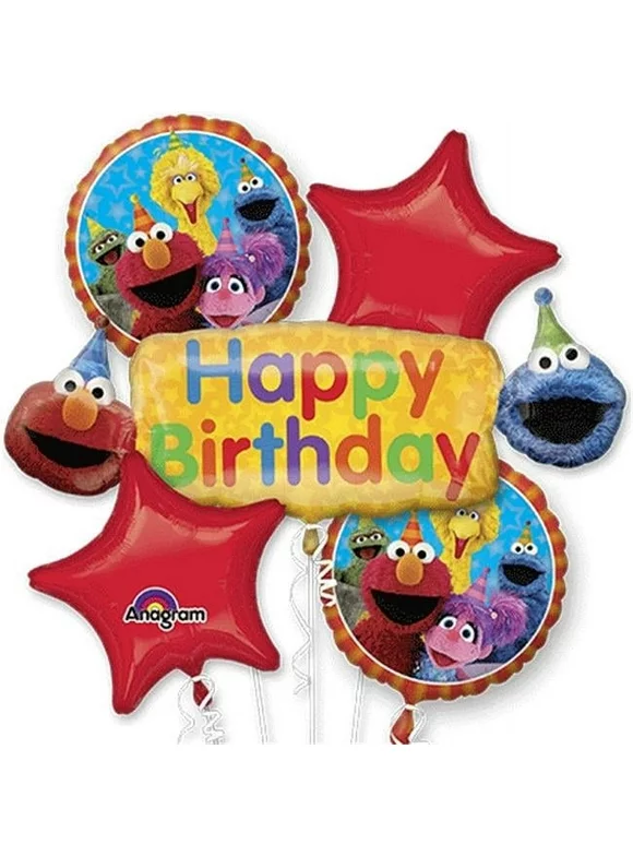 Anagram Sesame Street Fun 5 pc Bouquet of Balloons