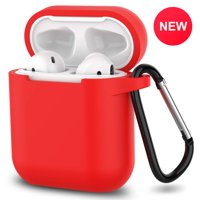 AirPods Case,AirPods 2 Case ,Protective Soft Silicone AirPods Accessories KitCase for Apple AirPods 1st/2nd Charging Case [Not for Wireless Charging Case] Red