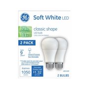 GE Lighting 21004 LED Light Bulbs, Soft White, 1,050 Lumens, 11-Watts, 2-Pk. - Quantity 1