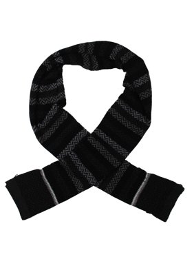 Tommy Hilfiger Mens Knit Herringbone Winter Scarf Black O/S
