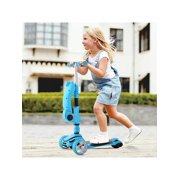3 Wheels Kick Scooter with Removable Seat for Kids & Toddlers, 5 Adjustable Height Kids Scooter with Extra-Wide PU Flashing Wheels, Best Birthday Gift for Baby Boys Girls Age 2-6