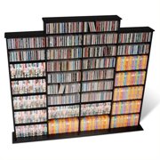 Prepac Quad 64" CD DVD Wall Media Storage Rack in Black
