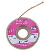 2Pcs 2.5ft 2mm Desoldering Copper Braid Solder Remover Spool Flux Wick Wire Cable TU - 2015