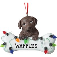 Personalized Christmas Ornament - Black Lab Dog Bone