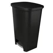 Glad Plastic Step Trash Can, 20 Gallon, Black