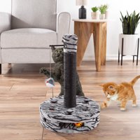 Interactive Cat Scratching Post- Built-In Rolling Ball & Track Toy, Kitty Tree by PETMAKER