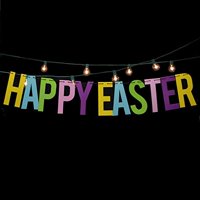 Quasimoon Happy Easter Colorful Party Paper Letter Garland Banner (4FT-9FT) by PaperLanternStore