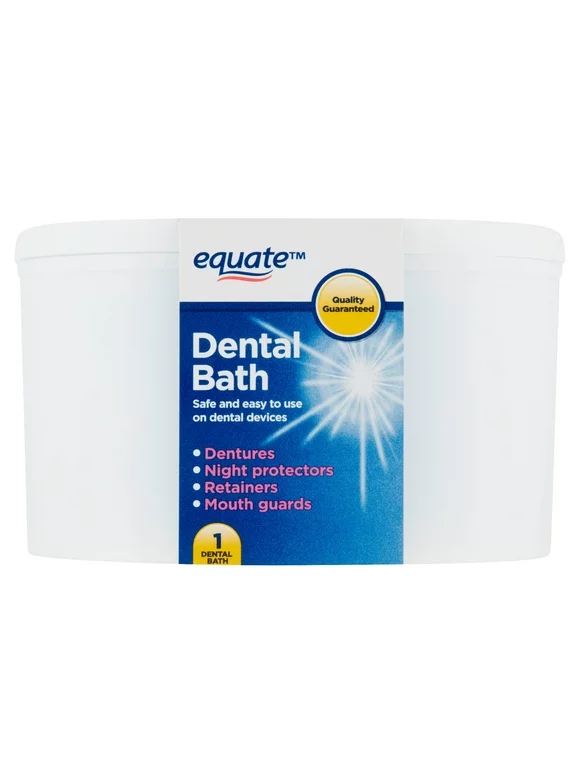Equate Dental Bath for Dentures, Retainers, and Mouth Guards, 1 Count