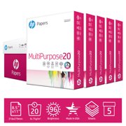 HP Printer Paper, Multipurpose20, 8.5x11, 20lb, 96 Bright, 5 Ream