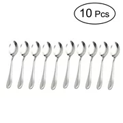 4" Handle Stainless Steel Flatware Tea Dinner Spoons (10-pack)