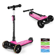 besrey toddler scooter for kids ages 3-14, 3 Wheels Kick Scooter for boys girls with PU LED Flashing Wheels, Adjustable Height