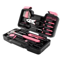 Ktaxon Craftsman 39 Piece Tool Set, Hand Tool Household Repair Tools Kit, Pink