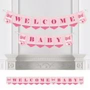 It's a Girl - Pink Baby Shower Bunting Banner - Party Decorations - Welcome Baby