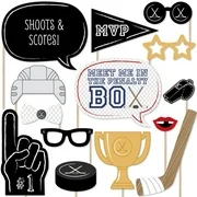 Shoots & Scores - Hockey Photo Booth Props Kit - 20 Count