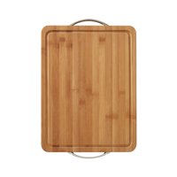 Farberware 12-inch x 16-inch Bamboo Cutting Board with Metal Handles
