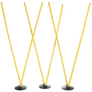 Crown Sporting Goods 6 Agility Poles with 3 Bases, Yellow Poles, Soccer & Football Training Equipment