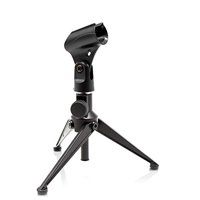 Pyle Desktop Tripod Microphone Stand - Adjustable Height 4.7'' to 8.7'' Inch High with Heavy Duty Clutch Support Weight 5 Lbs. - Ideal for Recording Podcast or Desktop Application PMKSDT25