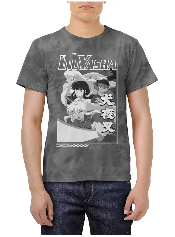 Inuyasha Men's Tie Dye Anime Graphic Tee Shirt, Sizes S-XL