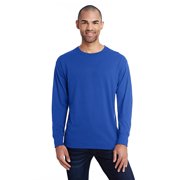 The Yana Men's 4.5 oz., 60/40 Ringspun Cotton/Polyester X-Temp Long-Sleeve T-Shirt - NEON ORANGE HTHR - S
