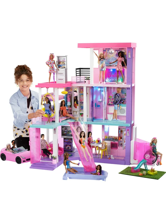 Barbie Deluxe Special Edition 60th DreamHouse Dollhouse Playset with 2 Dolls, Car & 100+ Pieces