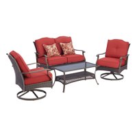Better Homes & Gardens Providence 4-Piece Patio Conversation Set, Red