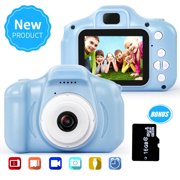 Amerteer Kid Camera for Girls or Boys Age 3-12, 13MP 1080P Toddler Digital Camera with 16G TF Card and 13 Mega Pixel Lens 2.0 inch FHD Screen for Children Birthday Christmas Toy Gifts-Blue