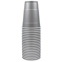 JAM Plastic Cups, 16 oz, Silver, 20/Pack