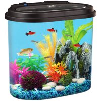 Koller Products Hawkeye 4.5-Gallon Stadium View Aquarium with LED Lighting and Power Filter
