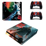 Decal Moments PS4 Slim Console Skin Set Vinyl Decal Sticker for Playstation 4 Slim Console Dualshock 2 Controllers-Halloween