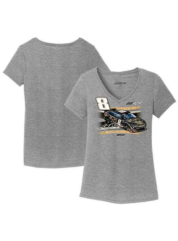 Women's Richard Childress Racing Team Collection Heather Gray Kyle Busch 3CHI Car Tri-Blend V-Neck T-Shirt