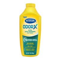 Dr. Scholls Odor-X Ultra Sweat-Absorbing Foot Powder (7 oz) for Maximum Sweat Absorption