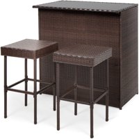 Best Choice Products Wicker 3-Piece Outdoor Bar Set