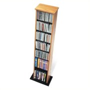 Hawthorne Collections 51" Slim Media Storage Tower in Oak and Black