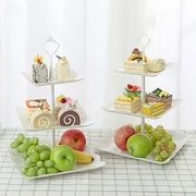 3 Tier Cake Stand Fruit Tray Cupcake Stand Vegetable Storage Rack Candy Plate Dessert Stand Tray Party Food Server Display Set