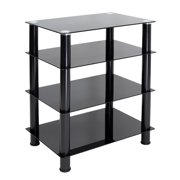 Mount-it! Glass Audio Tower and Media Center with 4 Shelves, 88 Lbs Capacity