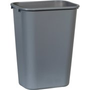 Rubbermaid Commercial Deskside Plastic Wastebasket, Rectangular, 10.25 gal, Gray -RCP295700GY