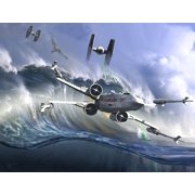 Star Wars Battle on the fictional ocean planet of Kamino Rolled Canvas Art - Kurt MillerStocktrek Images (32 x 24)