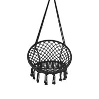 Equip Macrame Outdoor Hammock Chair, Cotton Blend Black, Size 47 L x 24 W, Capacity 250 lb.