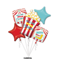 Carnival Theme Balloon Bouquet Party Supplies - 5pcs Set