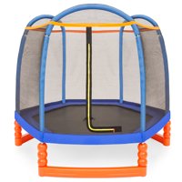 Best Choice Products 7ft Kids Round Mini Trampoline for Indoor & Outdoor Use w/ Safety Net Enclosure, Padding, Zipper