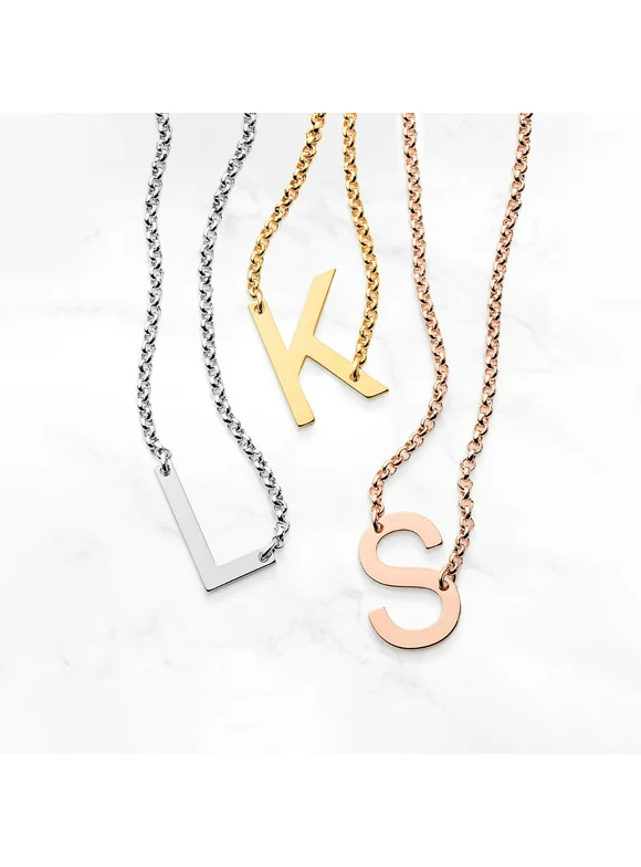 Personalized Personalized Small Sideways Initial Necklace