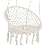 Hammock swing chair Hanging Chairs Swing,Cotton Rope Macrame Swing Chairs for Indoor Outdoor Use,Hand Woven Rope Home,Bedroom,Patio,Deck,Garden Balcony hanging egg swing chair outdoor chairs,Beige