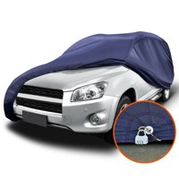 YITAMOTOR Full Car Cover Waterproof All Weather Protection Fits SUVs W/Lock ,PEVA,Dark Blue