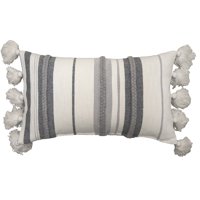 Better Homes & Gardens Stripe Oversize Oblong Pillow, 14'' x 24'', Ivory/Grey