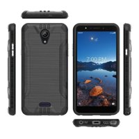 Compatible with Wiko Ride 2 (2020) Hybrid Combat Slim Phone Case Cover (Black/Black)