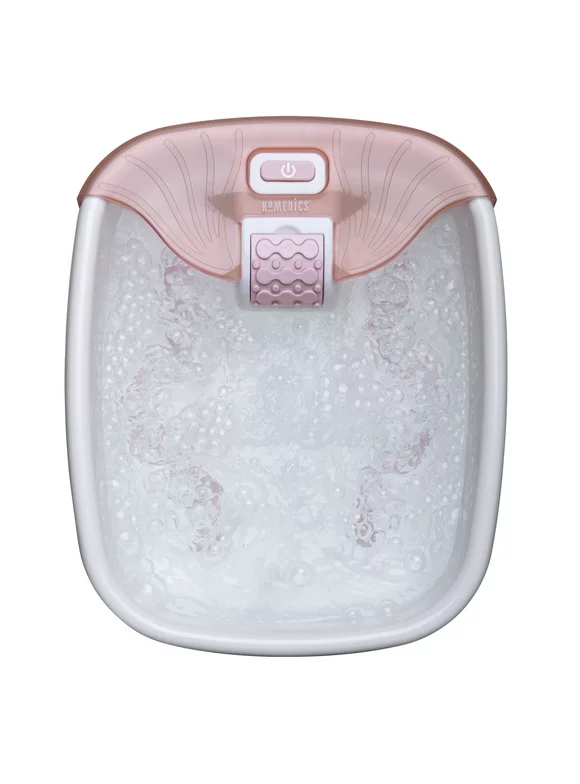 Homedics, Bubble Bliss Deluxe Massaging Foot Spa with Heat, Pink, FB-52J