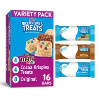 Kellogg's Rice Krispies Treats Marshmallow Snack Bars, Kids Snacks, School Lunch, Variety Pack, 12.4oz Box, 16 Bars